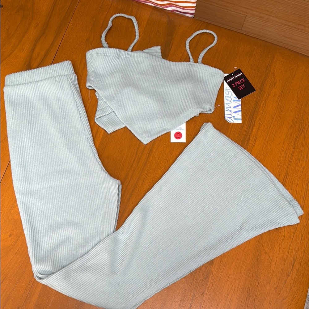 NWT - Ribbed Knit Two-Piece Set in Light seafoam